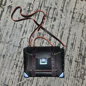 Michael Kors Black Crossbody Satchel with Neon Trim